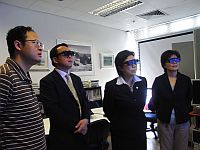 劉川生教授（右二）參觀虛擬現實、視覺化與圖像學研究中心